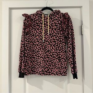 Pink & Black Floral Hoodie